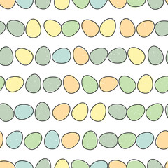 Easter eggs seamless pattern. Colored background. Vector illustration