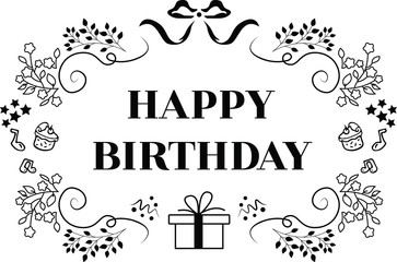 Happy birthday simple illustration