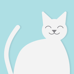 happy cat silhouette- vector illustration