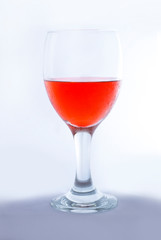 glass of wine on white background