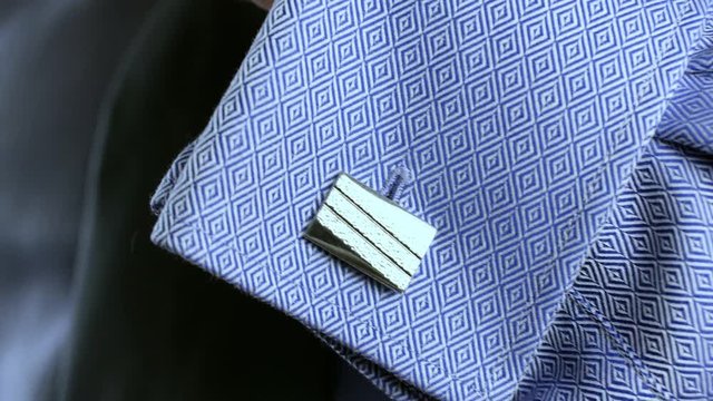 Man wearing cufflinks close up