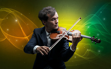 Serious classical violinist with fabled sparkling wallpaper