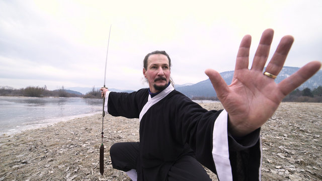 Martial Arts Pose With Sword