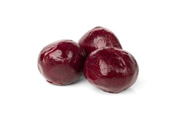 Boiled beet isolated on white background.