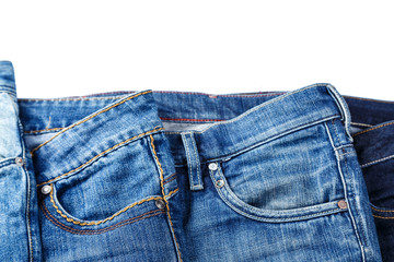 different jeans isolated