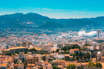 Fototapeta na wymiar Marseille, France. Urban skyline cityscape of Marseille, Franc