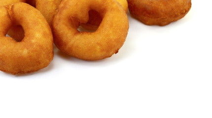 Donuts on white background