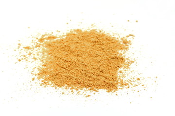 Turmeric, curcuma powder isolated on white background. Heap of turmeric.