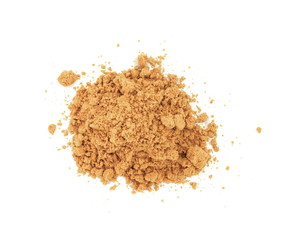Turmeric, curcuma powder isolated on white background. Heap of turmeric.