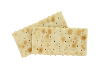 Soda Crackers isolated on white background.