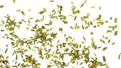 Dried chives chopped isolated on white background