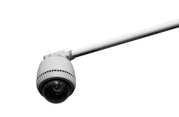  Security outdoor video camera isolated on white background 