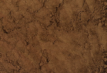 Pile of powdered, instant coffee background and texture, top view. coffee powder as background texture. 