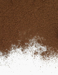 Fototapeta na wymiar Pile of fresh ground coffee powder isolated on white.