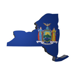 New York state with flag