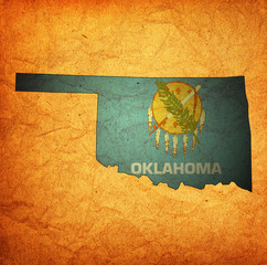 Oklahoma state with flag