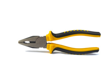 pliers with rubber handles on a white background