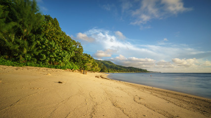 Lonely paradise beach on the seychelles