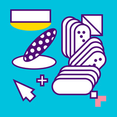 white blue colors geometry abstract background