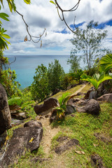 Hike the trail to anse georgettes on praslin on the seychelles
