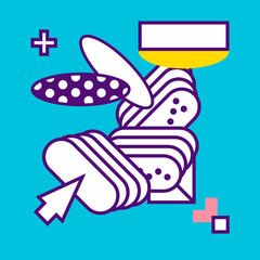 white blue colors geometry abstract background