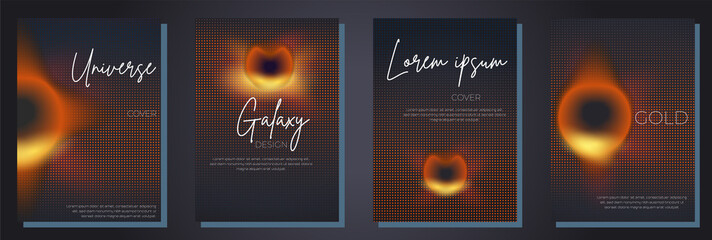 black hole galaxy Vector cover template set 2019