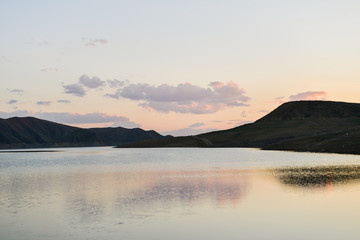 Beautiful sunset over lake