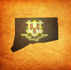 connecticut state with flag