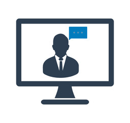 Online Trainer Icon. Flat style vector EPS.