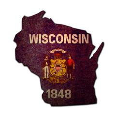 Wisconsin state with flag