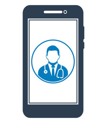 Online Medical Help Icon. Flat style vector EPS.
