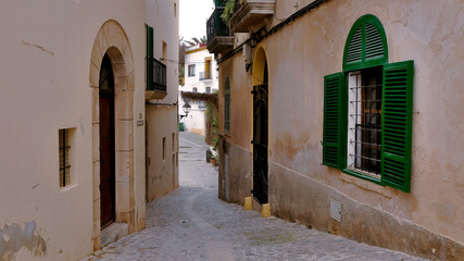 Fototapeta na wymiar Historical center of the city of Ibiza.