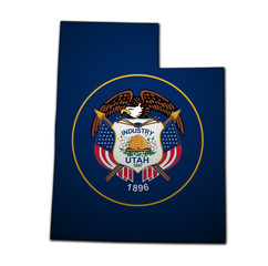 Fototapeta premium Utah state with flag
