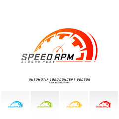 Fototapeta premium Speed logo design vector. Fast Speedometer logo design template. icon symbol