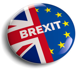Brexit Theme British UK and EU Flags Button Badge