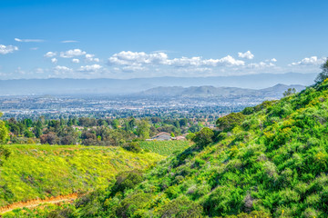 mountains above city of Southern California