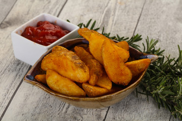 Fried potato slices