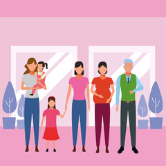 Obraz premium family avatar cartoon character