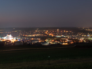 Aalen City view at Night in Germany