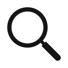 Magnifying glass icon, vector magnifier or loupe sign. Search icon.