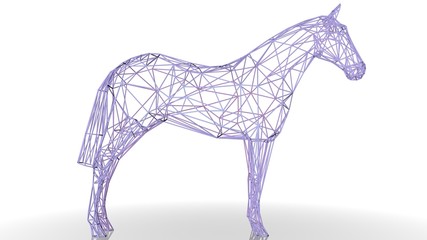 3d rendering of an artistic animal with reflection isolated on white background © Archmotion.net
