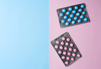 Colorful medical tablets