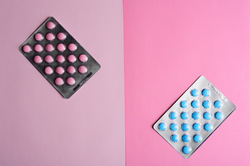 Colorful medical tablets