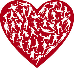 Football players heart vector illustration
