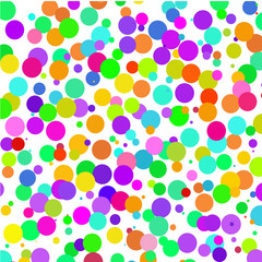 Bright colorful confetti on a white background