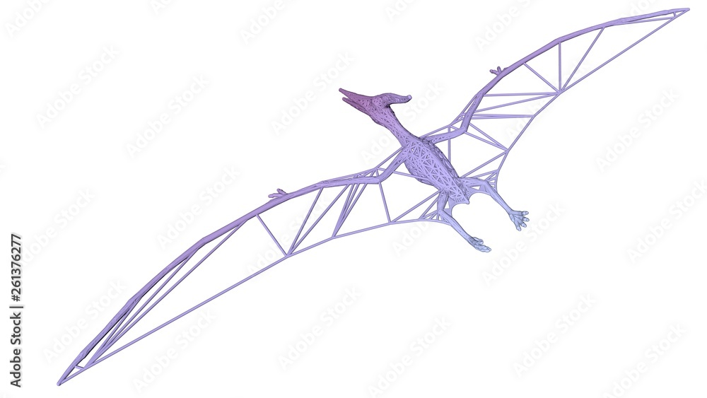 Poster 3d rendering of an artistic animal with reflection isolated on white background