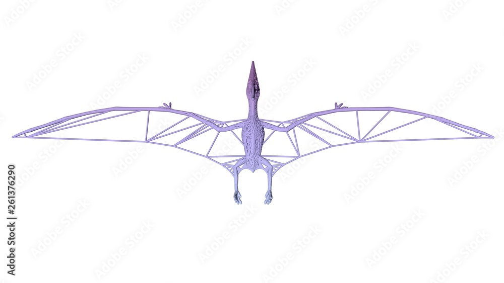Aufkleber 3d rendering of an artistic animal with reflection isolated on white background