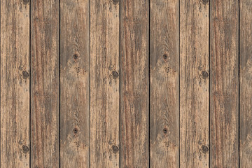 A beautiful horizontal texture of old yellow and brown boards with knots in the photo. Seamless pattern
