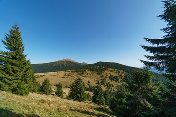 Landscape of Mount Hoverla is the highest mountain of the Ukrainian Carpathian Mountains, Chornohora