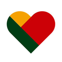 Benin Flag Heart Love Country National World Symbol